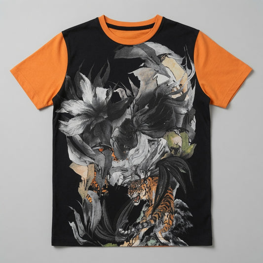 TWO TONE PRINTED T-SHIRT