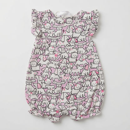 PUPPIES ALLOVER PRINT ROMPER