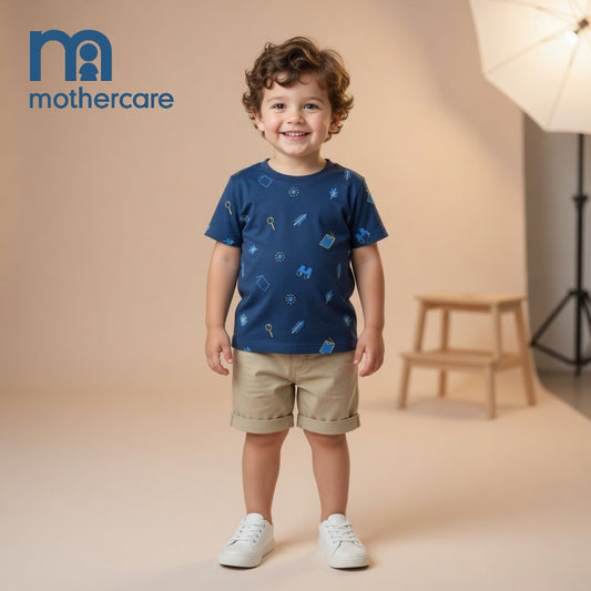 PRINTED DARK BLUE T-SHIRT