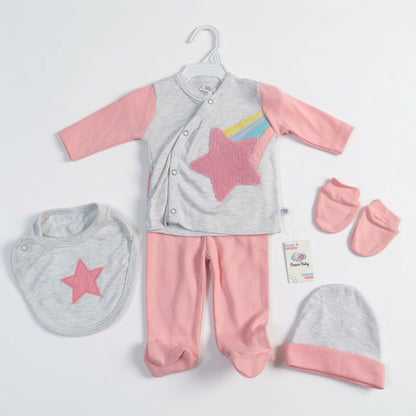 STAR APPLIQUE 5 PC SET PINK