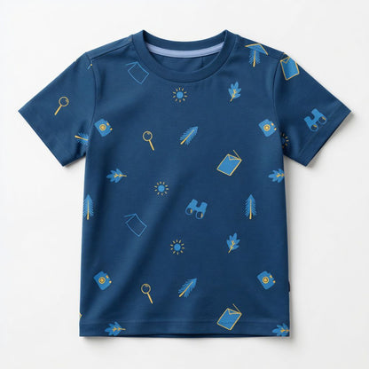 PRINTED DARK BLUE T-SHIRT