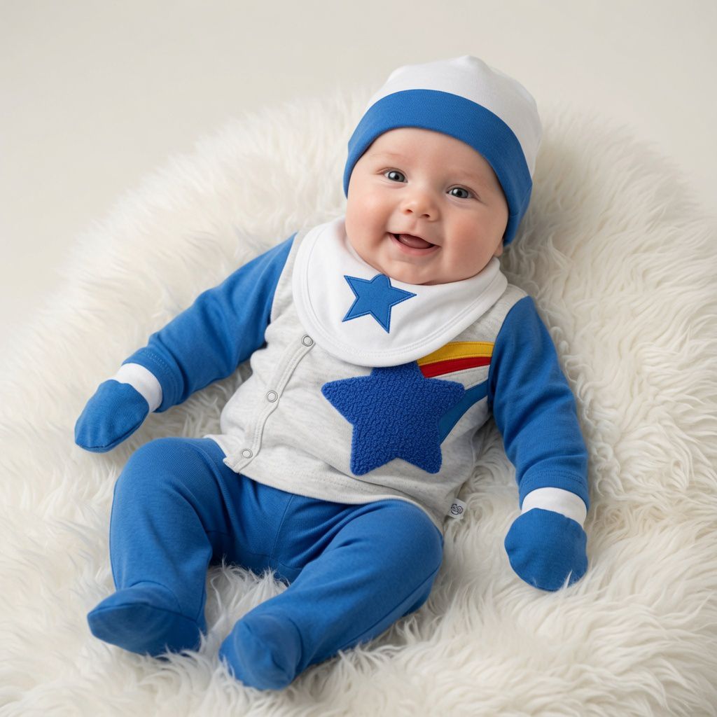 STAR APPLIQUE BLUE 5 PC SET