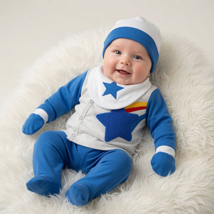 STAR APPLIQUE BLUE 5 PC SET