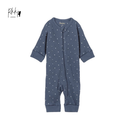 DOTTED NAVY BLUE ROMPER