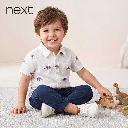 Multi Color Dino Print Casual Shirt