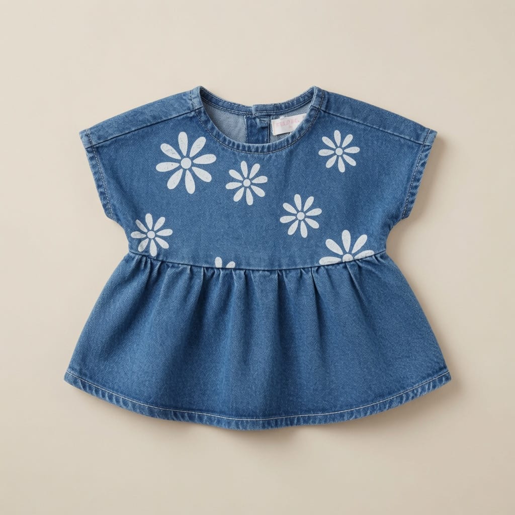 DENIM FLORAL FROCK