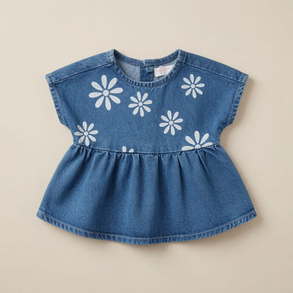 DENIM FLORAL FROCK