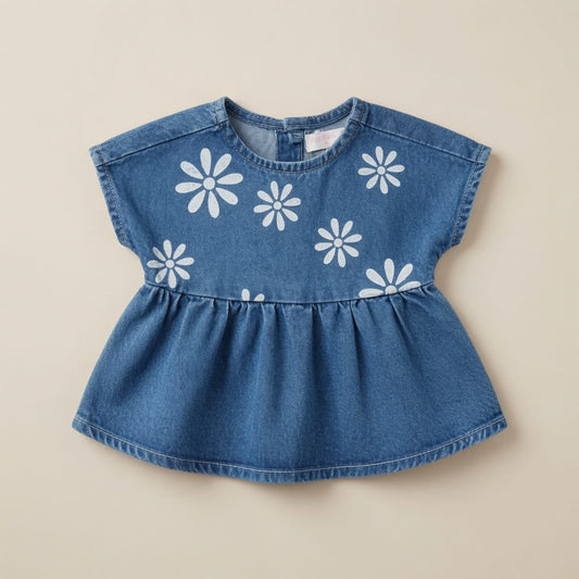 DENIM FLORAL FROCK