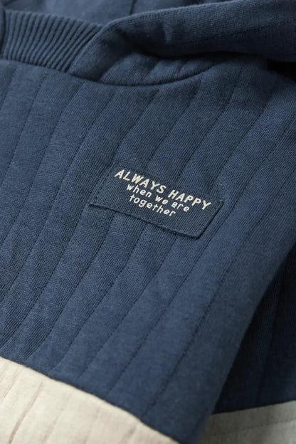 DARK BLUE ALWAYS HAPPY HOODIE