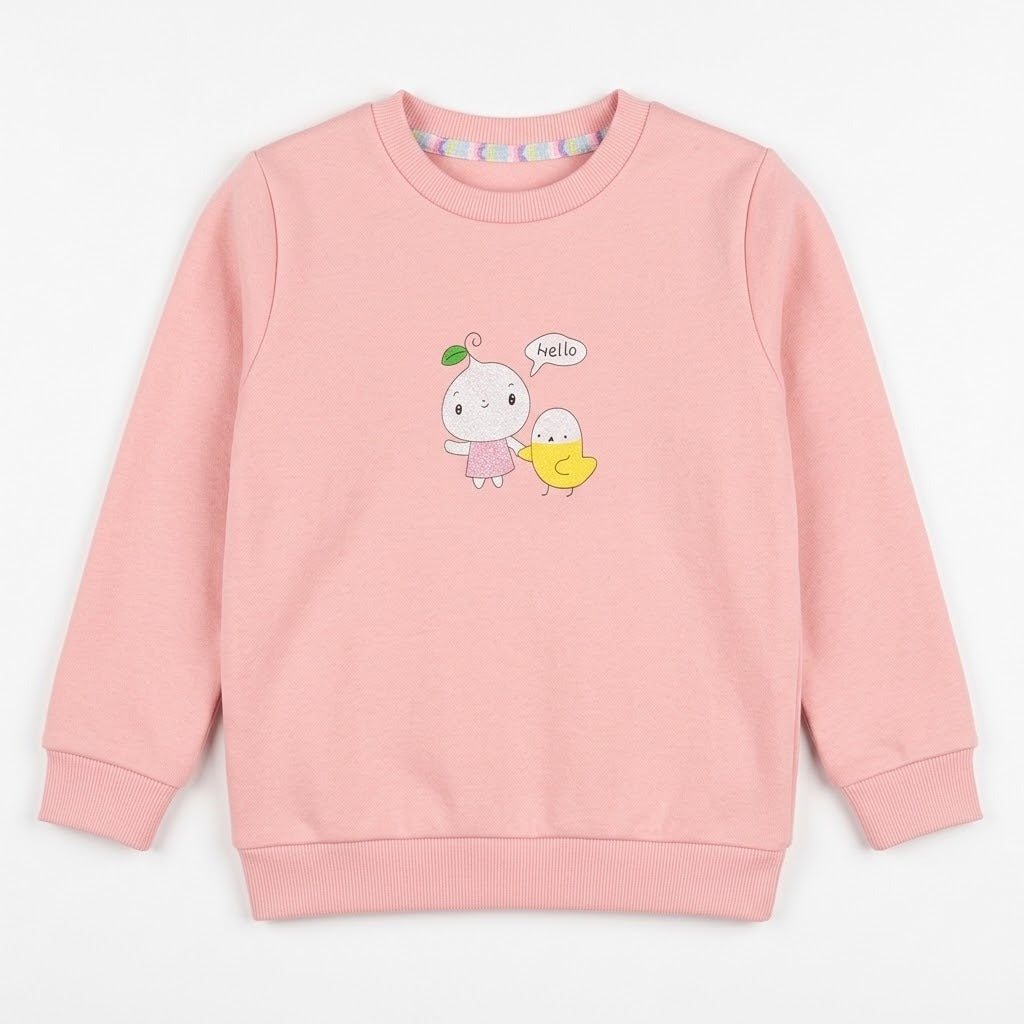 PINK PRINTED SWEATSHIRT