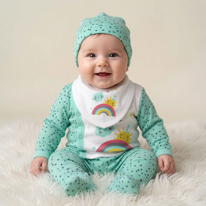 HAPPY RAINBOW 4 PC SET GREEN