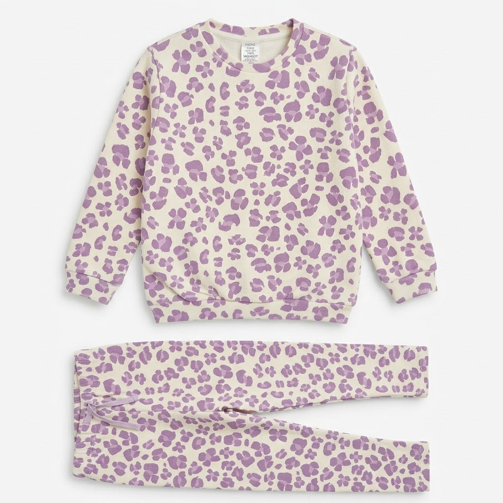 CREAM & PURPLE ALLOVER PAINTED TRACKSUIT-NXT