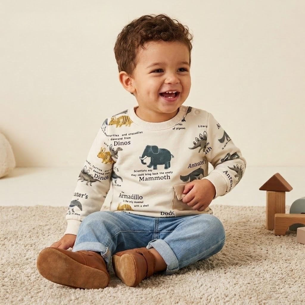 PATCH POCKET DINO SWEATSHIRT-CA