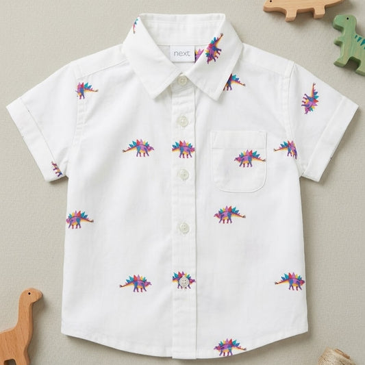 Multi Color Dino Print Casual Shirt