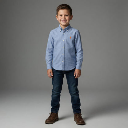 LIGHT BLUE TEXTURED CASUAL SHIRT