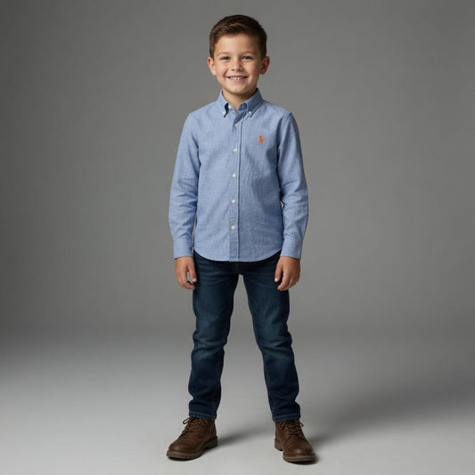 LIGHT BLUE TEXTURED CASUAL SHIRT