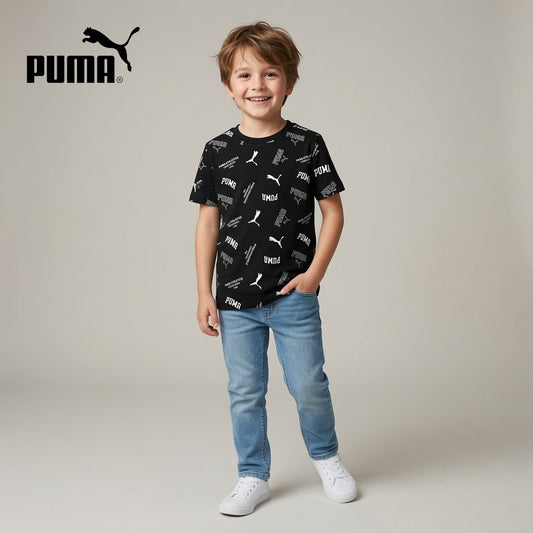 ALLOVER PRINTED BLACK T-SHIRT