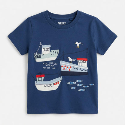 SHIP PRINT T-SHIRT