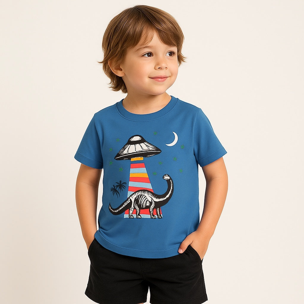 Dino Space blue t-shirt