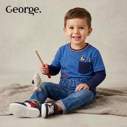 POCKET FASHION BLUE T-SHIRT
