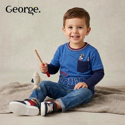 POCKET FASHION BLUE T-SHIRT
