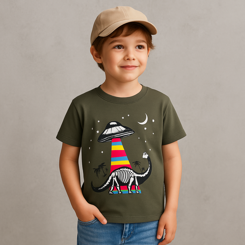 DINO SPACE GREEN T-SHIRT