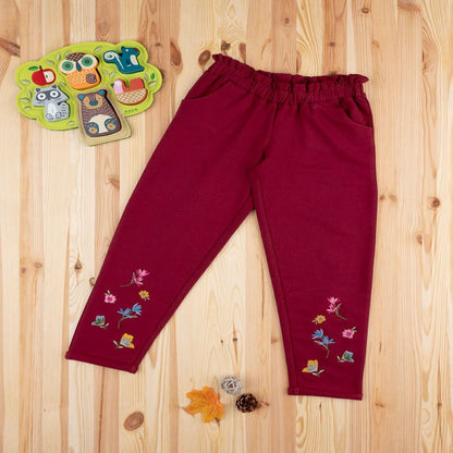 Maroon floral trouser